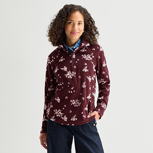 St. John's Bay Womens Tall Mock Neck Long Sleeve Quarter-zip Pullover In Multi
