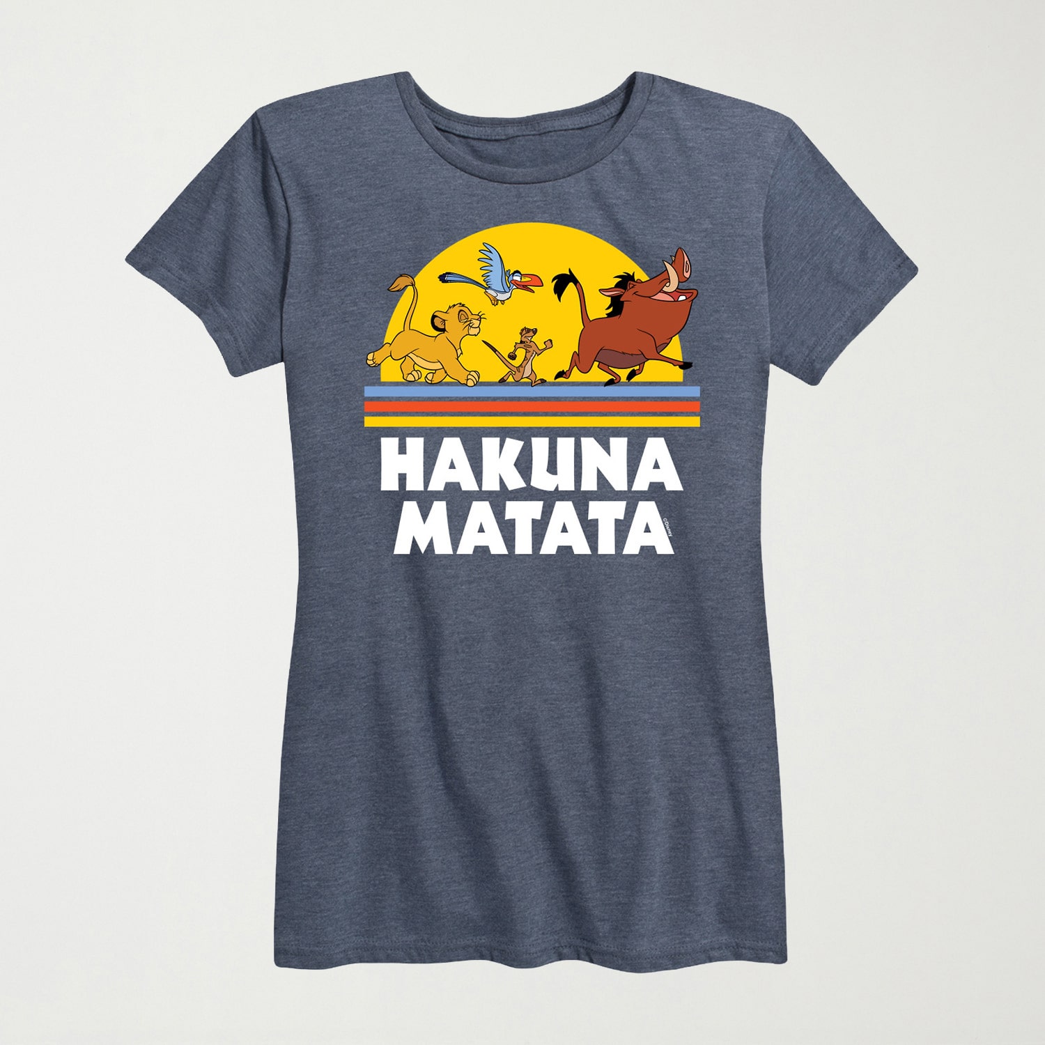 Hakuna Matata Sunset Womens Crew Neck Short Sleeve Regular Fit The Lion King Graphic T-Shirt