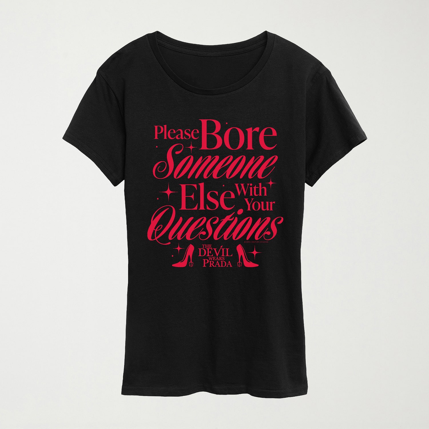 Please Bore Someone Devil Wears Prada Womens Crew Neck Short Sleeve Regular Fit Graphic T-Shirt