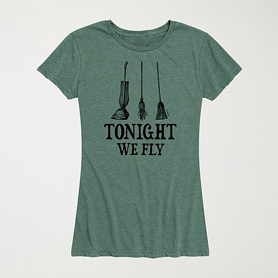 Hocus Pocus Tonight We Fly Womens Crew Neck Short Sleeve Regular Fit Hocus Pocus Graphic T-Shirt