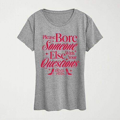 Hybrid Tees Please Bore Someone Devil Wears Prada Womens Crew Neck Short Sleeve Regular Fit Graphic T-shirt In Gray