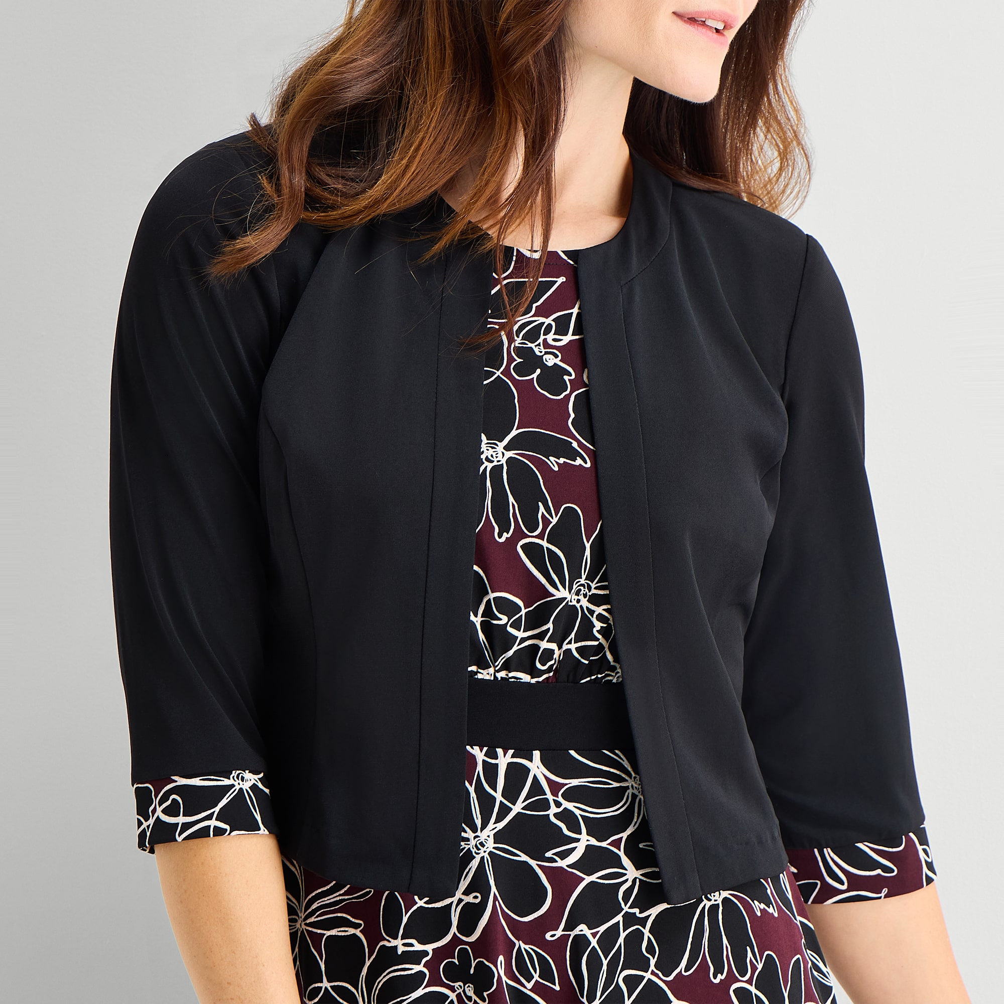 Studio 1 Womens Floral Jacket Dress