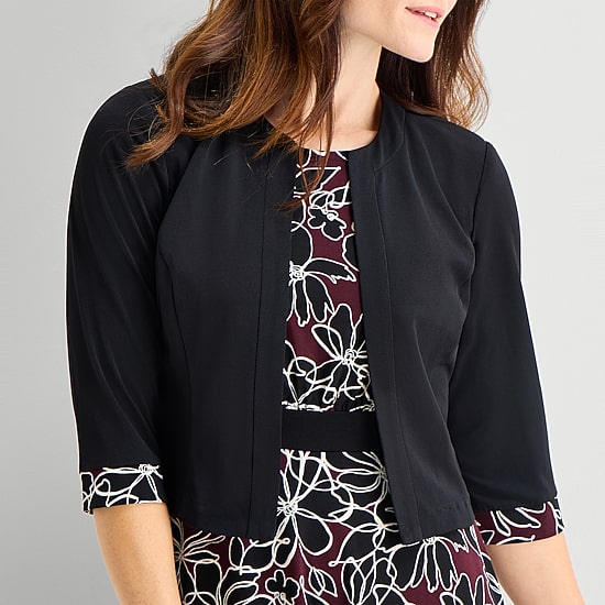 Studio 1 Womens Floral Jacket Dress