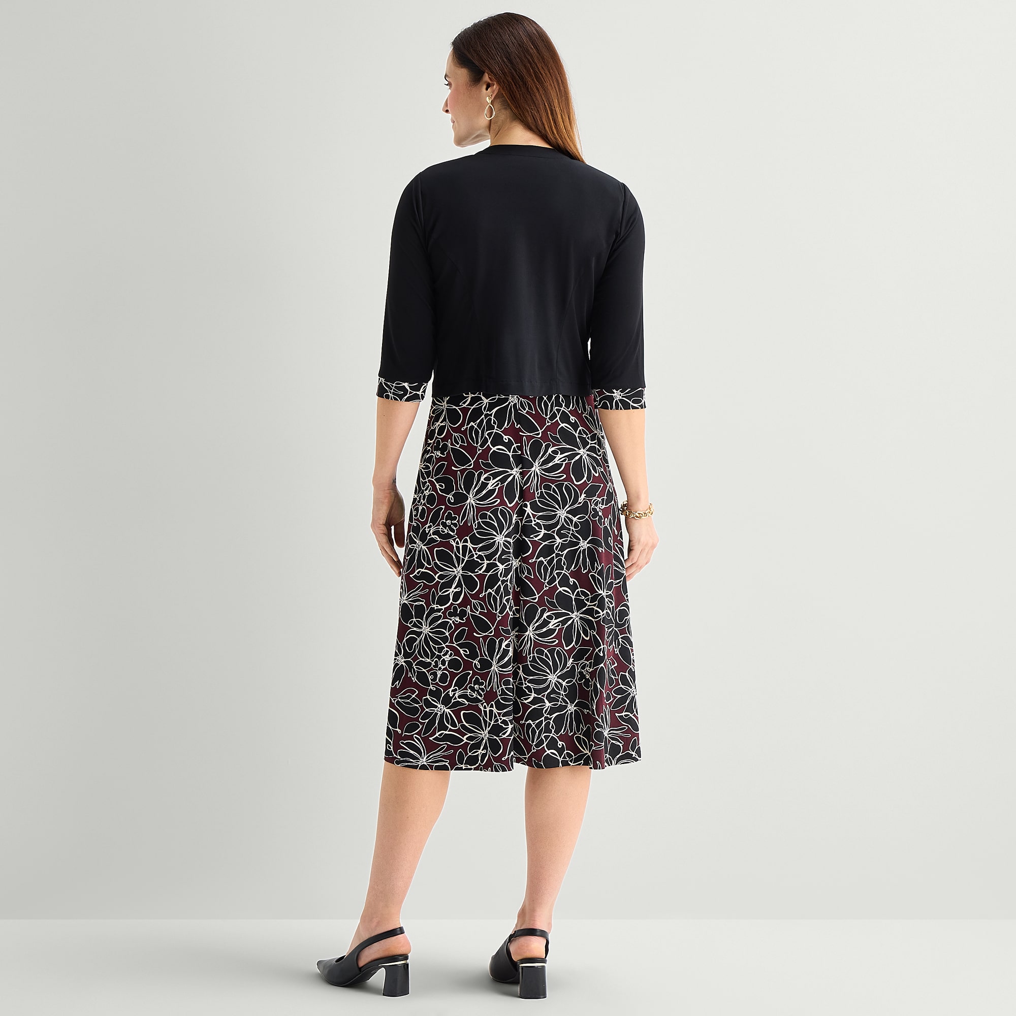 Studio 1 Womens Floral Jacket Dress