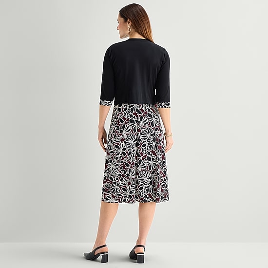 Studio 1 Womens Floral Jacket Dress
