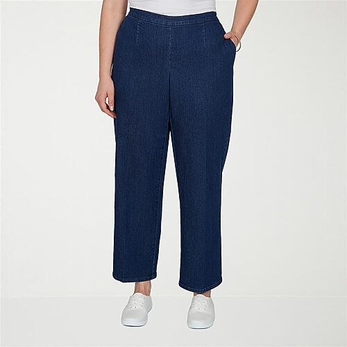 Alfred Dunner Tuscany Womens Straight Leg Jean In Blue