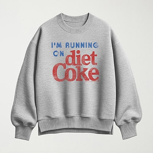 Hybrid Tees Diet Coke And Shampoo Womens Crew Neck Long Sleeve Pullover Sweater In Gray