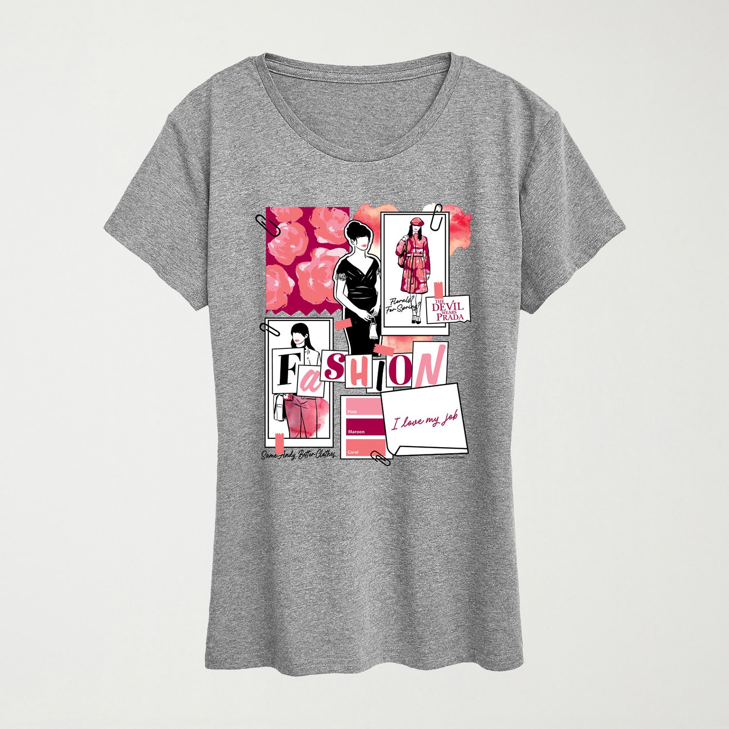 Devil Wears Prada Fashion Sketchbook Womens Crew Neck Short Sleeve Regular Fit Graphic T-Shirt