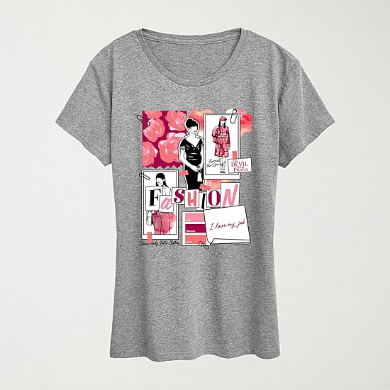 Devil Wears Prada Fashion Sketchbook Womens Crew Neck Short Sleeve Regular Fit Graphic T-Shirt