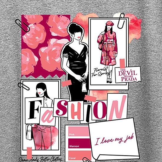 Devil Wears Prada Fashion Sketchbook Womens Crew Neck Short Sleeve Regular Fit Graphic T-Shirt