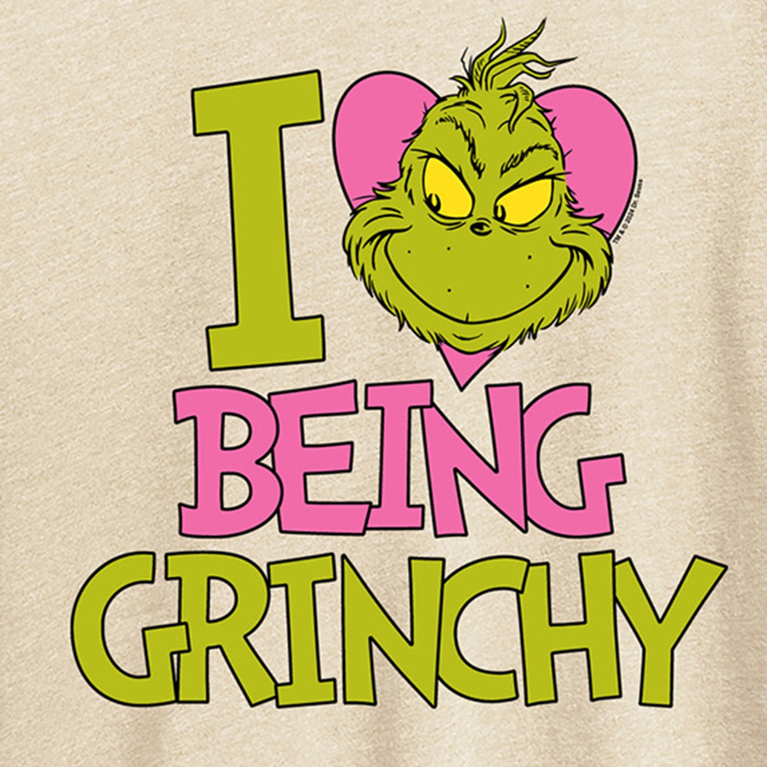 I Love Being Grinchy Womens Crew Neck Short Sleeve Regular Fit Grinch Graphic T-Shirt
