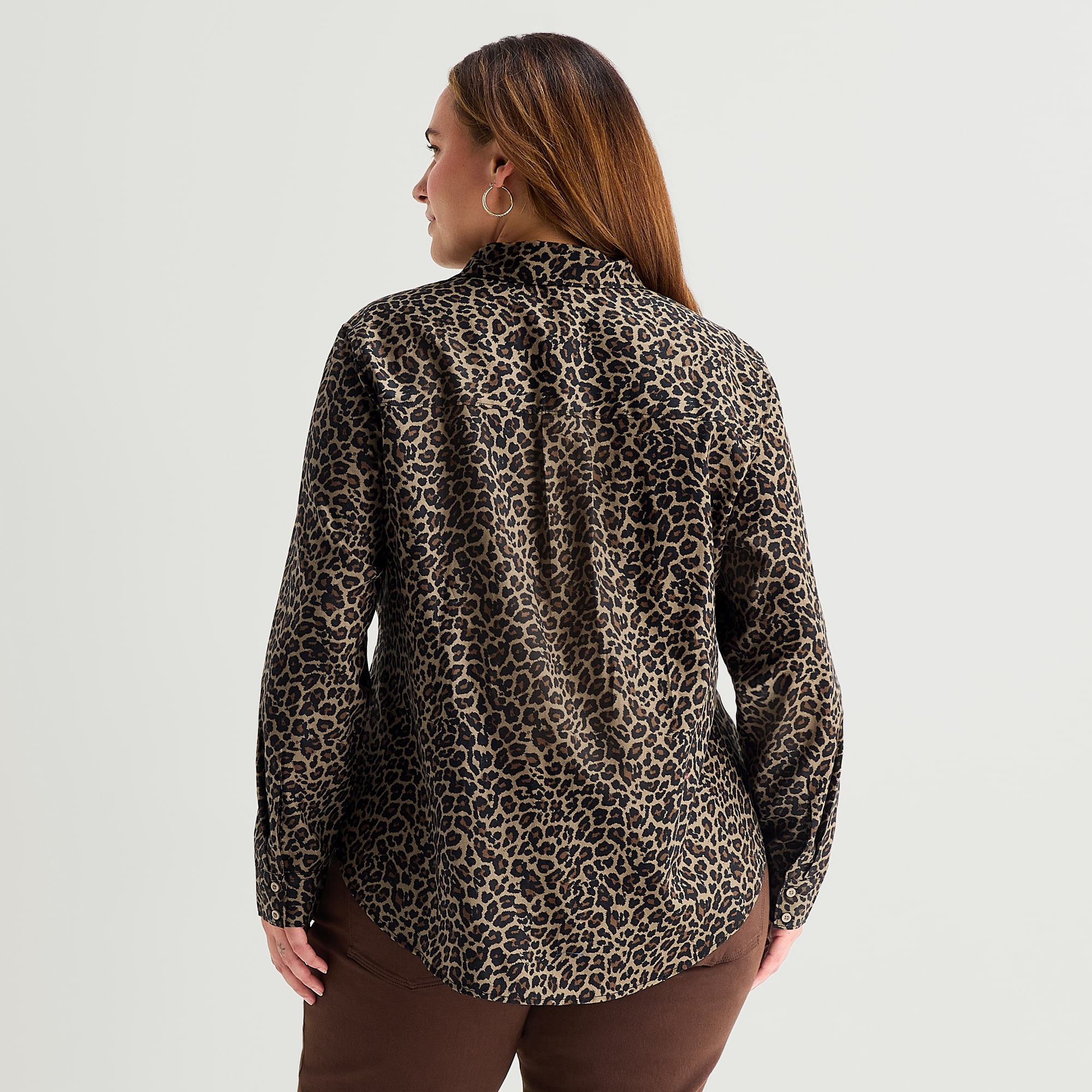 St. John's Bay Womens Plus Long Sleeve Regular Fit Button-Down Shirt