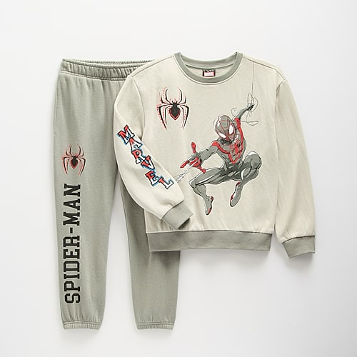 Disney Collection Little & Big Kid Boys Spiderman 2-pc. Pant Set In Gray