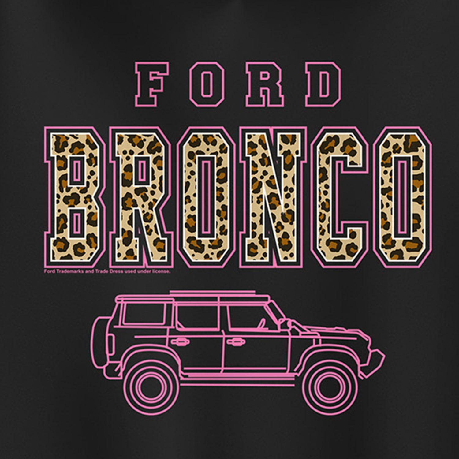 Bronco Leopard Womens Long Sleeve Hoodie