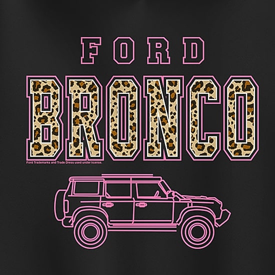 Bronco Leopard Womens Long Sleeve Hoodie