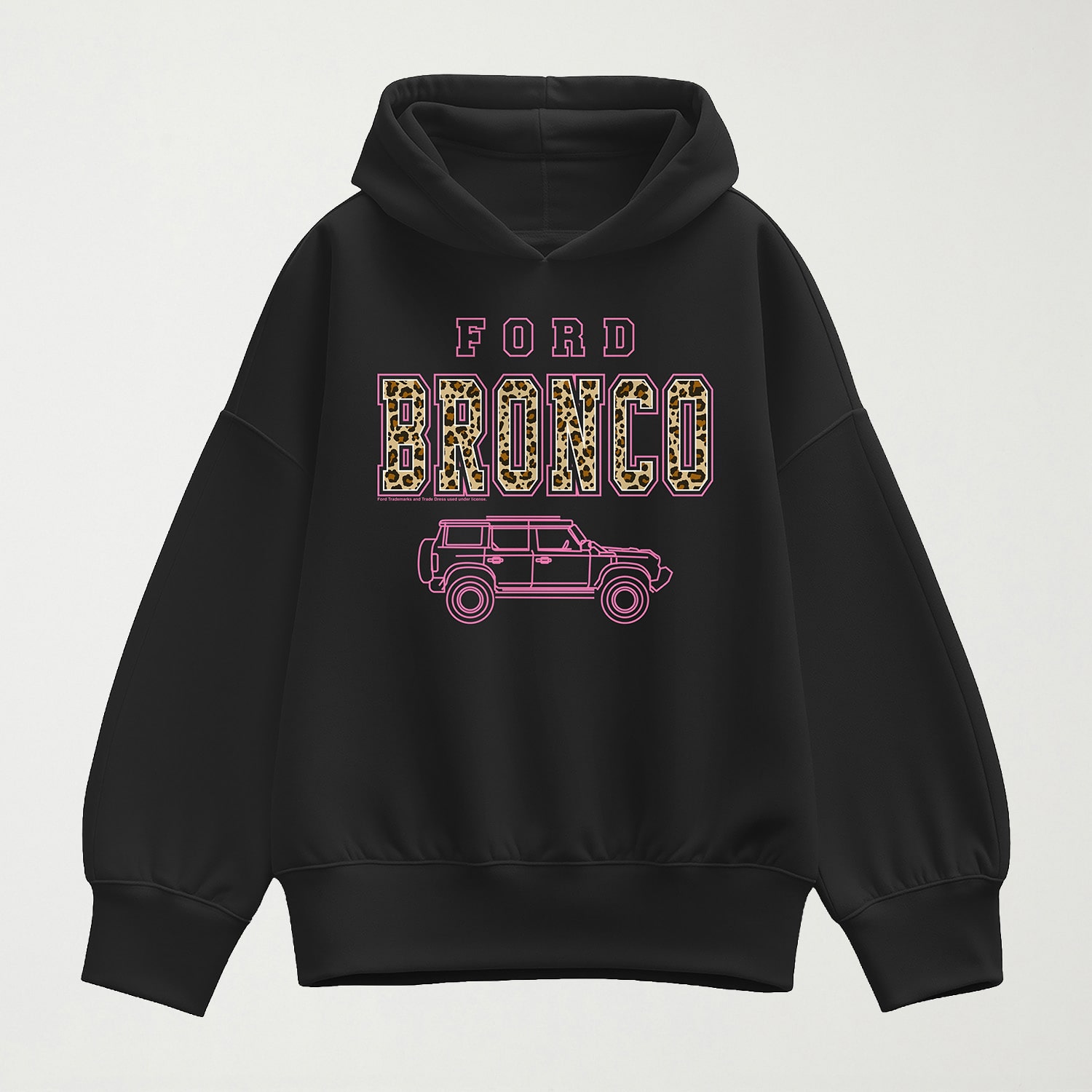 Bronco Leopard Womens Long Sleeve Hoodie