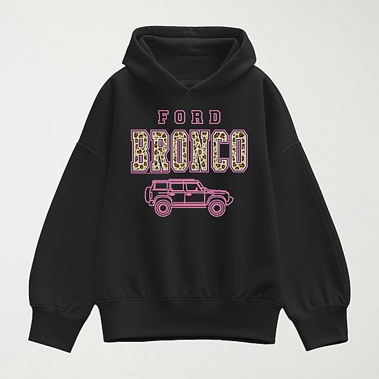 Bronco Leopard Womens Long Sleeve Hoodie