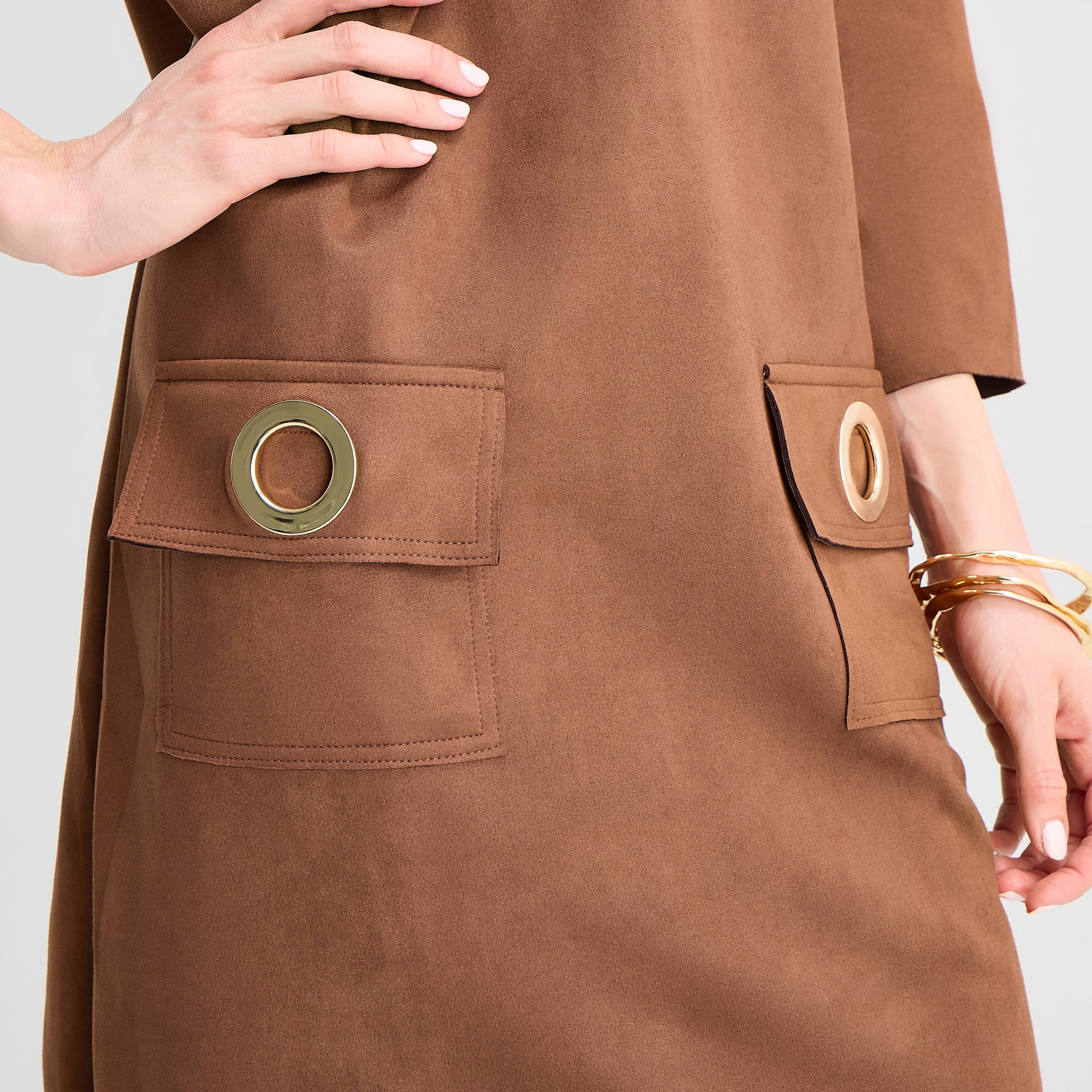 MSK Womens 3/4 Sleeve Shirt Dress