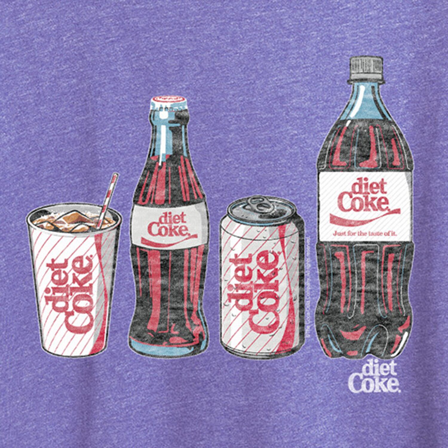 Diet Coke Bottle Cans Womens Crew Neck Short Sleeve Regular Fit Graphic T-Shirt