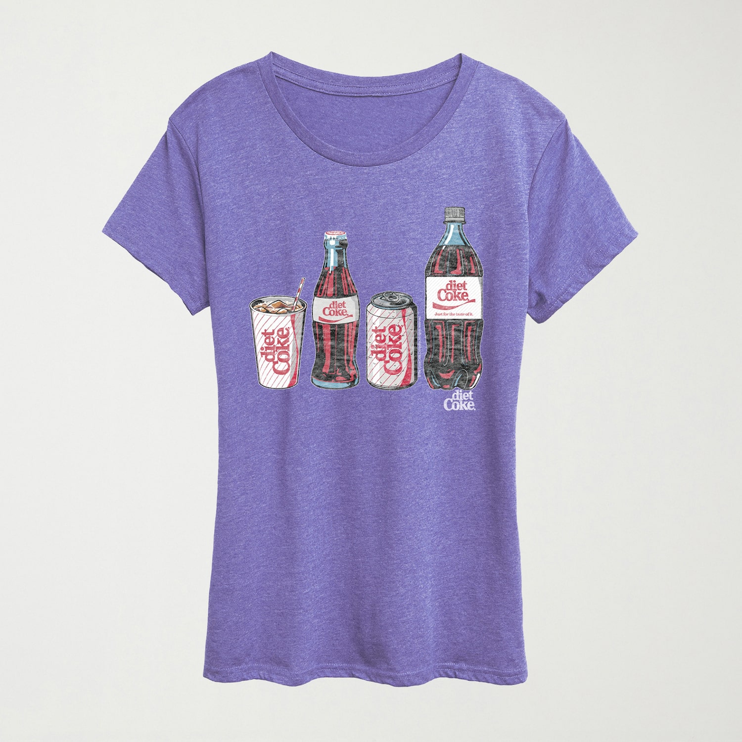 Diet Coke Bottle Cans Womens Crew Neck Short Sleeve Regular Fit Graphic T-Shirt