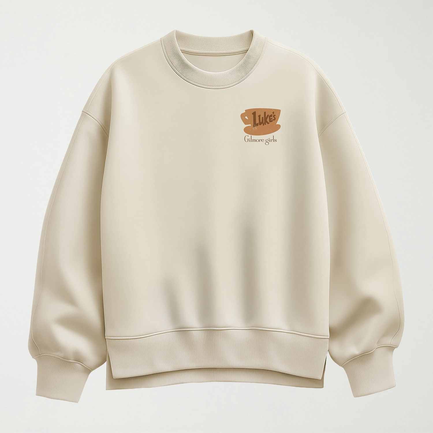 Lukes Coffee Womens Crew Neck Long Sleeve Pullover Sweater