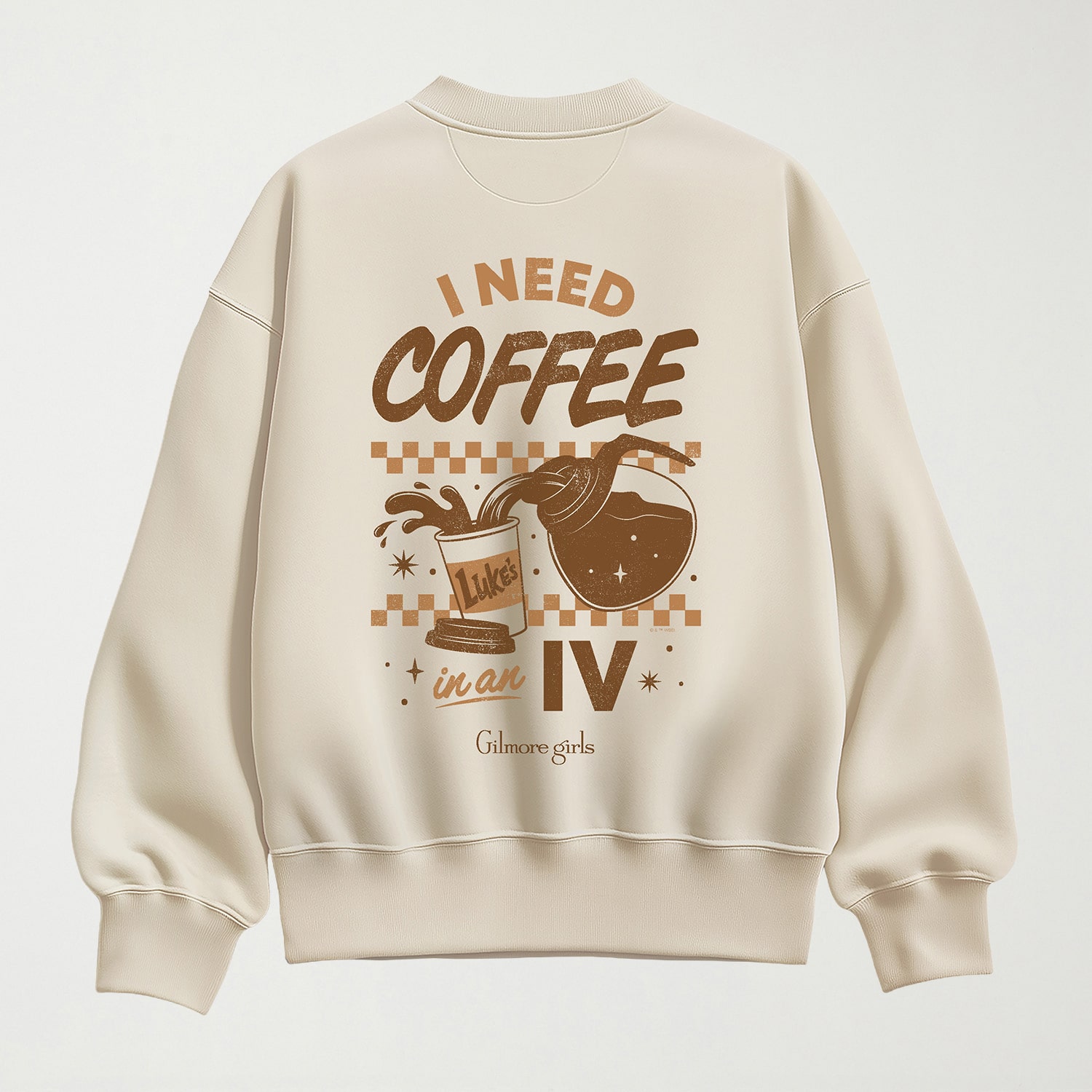 Lukes Coffee Womens Crew Neck Long Sleeve Pullover Sweater