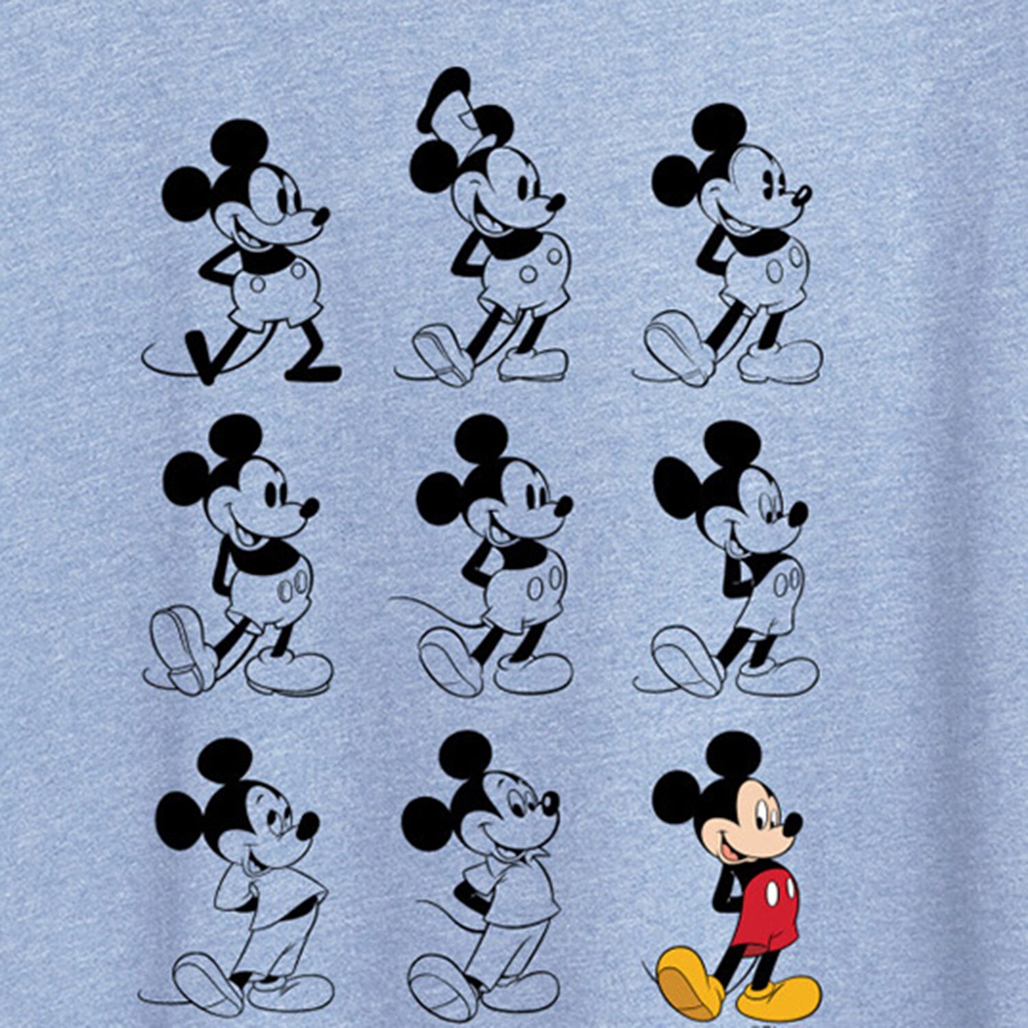 Evolution Womens Crew Neck Short Sleeve Regular Fit Mickey Mouse Graphic T-Shirt