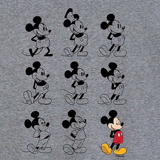 Evolution Womens Crew Neck Short Sleeve Regular Fit Mickey Mouse Graphic T-Shirt