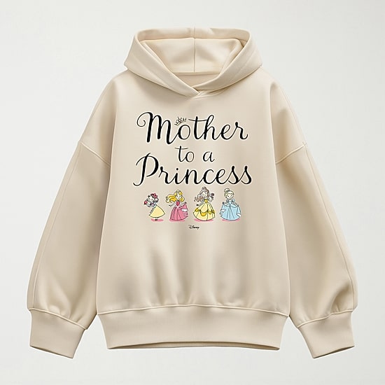 Mother To Princess Womens Crew Neck Short Sleeve Regular Fit Princess Graphic T-Shirt