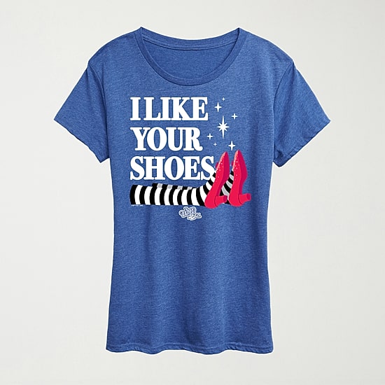 I Like Your Shoes Ruby Slippers Womens Crew Neck Short Sleeve Regular Fit The Wizard of Oz Graphic T-Shirt