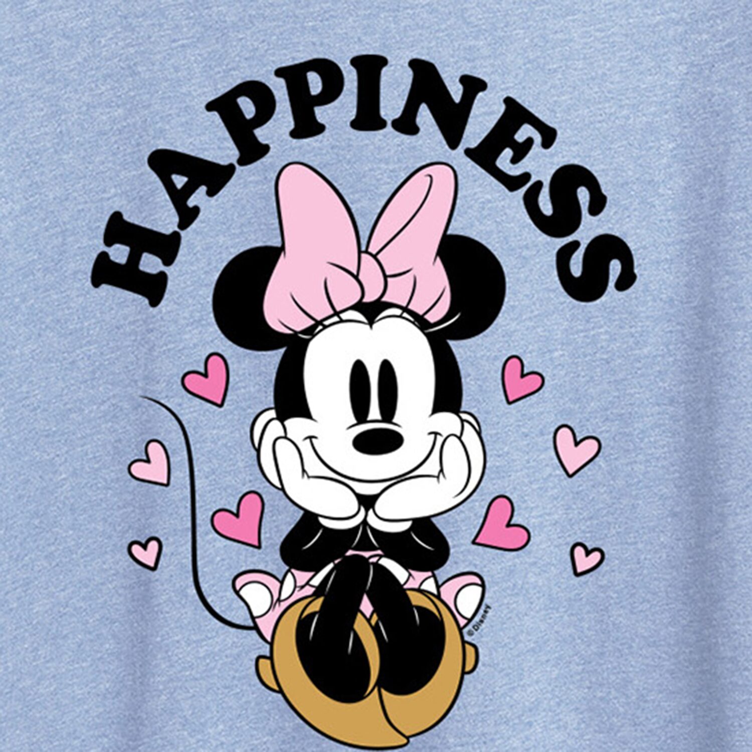 Happiness Womens Crew Neck Short Sleeve Regular Fit Minnie Mouse Graphic T-Shirt