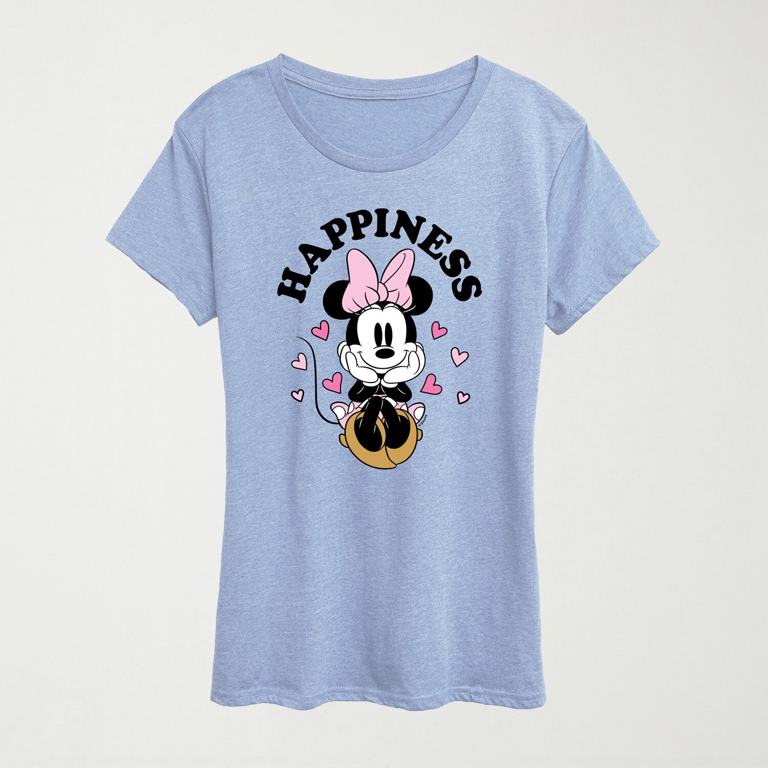 Happiness Womens Crew Neck Short Sleeve Regular Fit Minnie Mouse Graphic T-Shirt