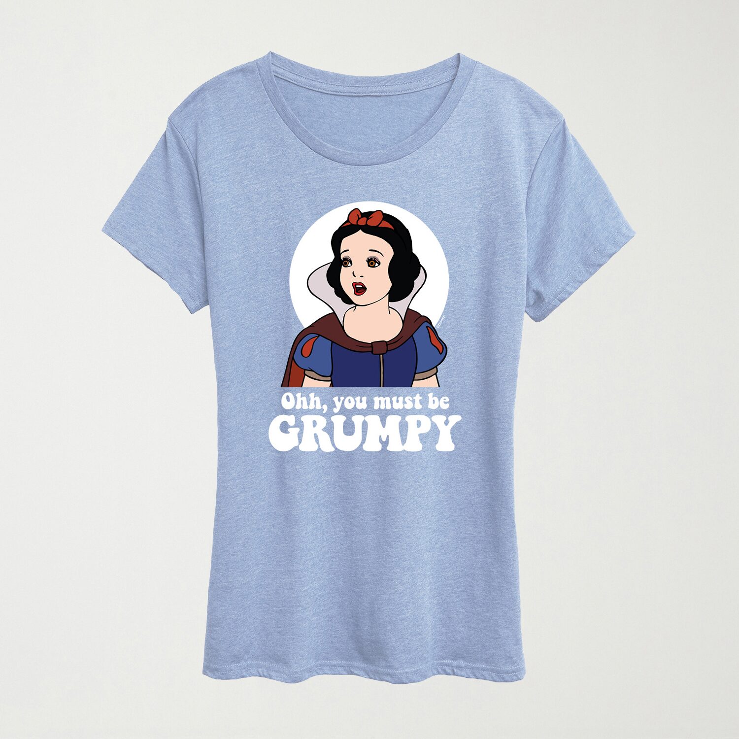 You Must Be Grumpy Womens Crew Neck Short Sleeve Regular Fit Snow White Graphic T-Shirt