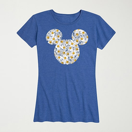 Head Daisies Womens Crew Neck Short Sleeve Regular Fit Mickey Mouse Graphic T-Shirt