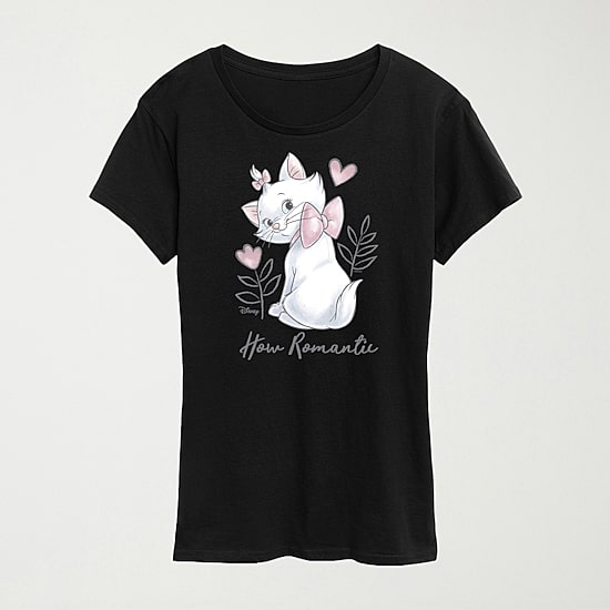 How Romantic Marie Womens Crew Neck Short Sleeve Regular Fit Marie The Aristocats Graphic T-Shirt