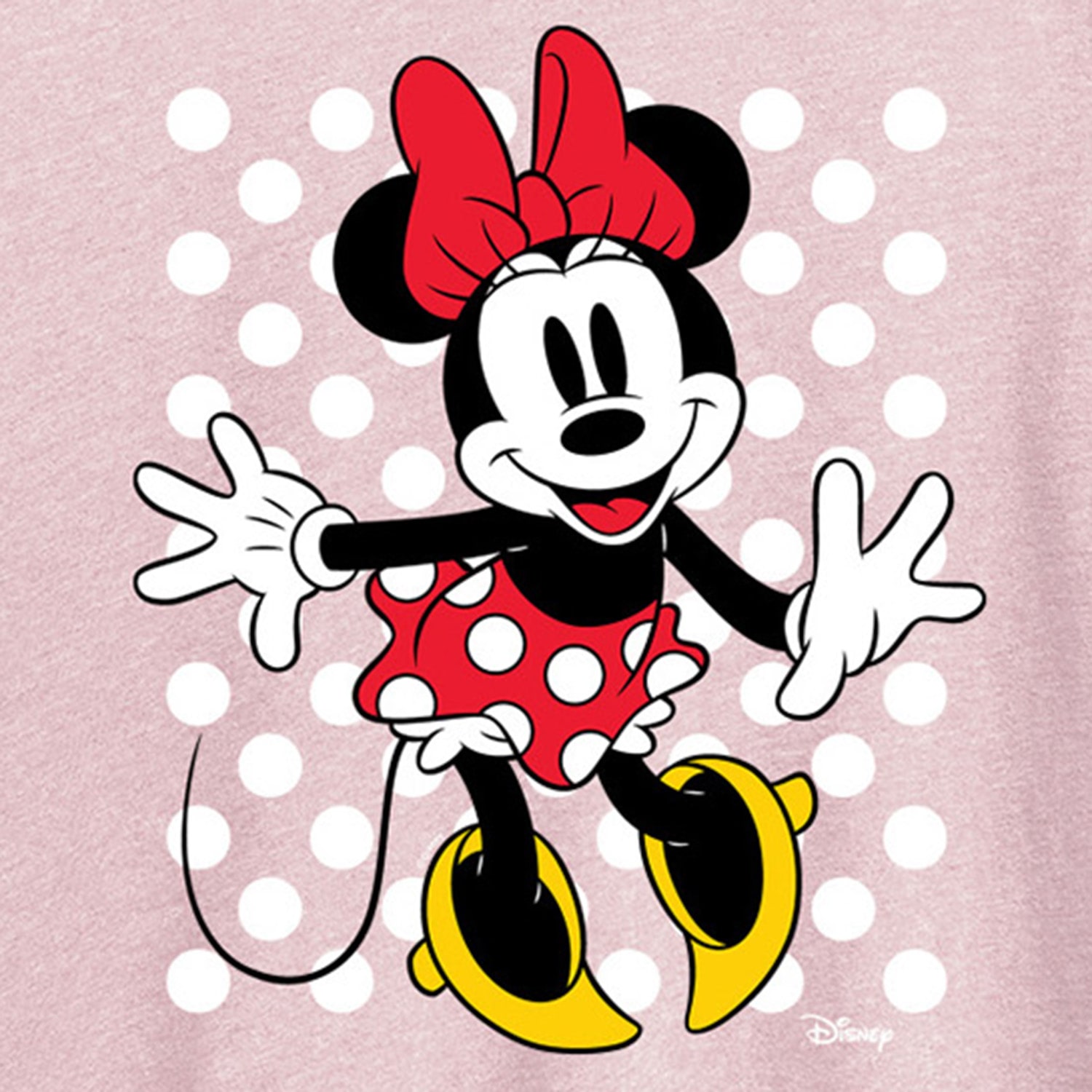 Dots Womens Crew Neck Short Sleeve Regular Fit Minnie Mouse Graphic T-Shirt