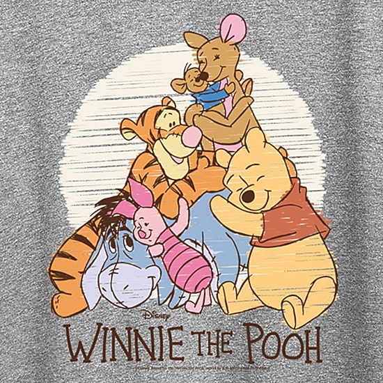 Scribble Womens Crew Neck Short Sleeve Regular Fit Winnie The Pooh Graphic T-Shirt