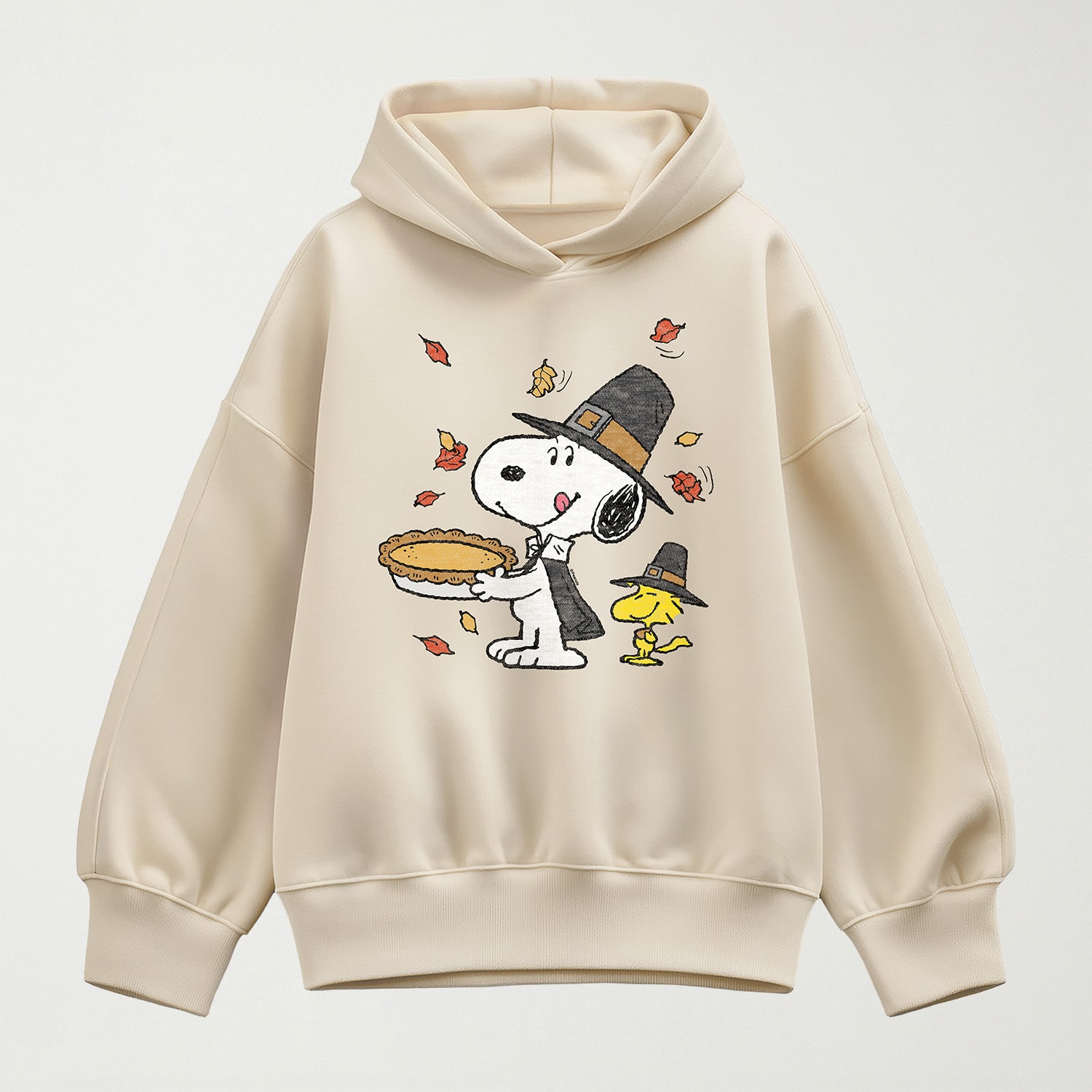 Thanksgiving Scene Womens Long Sleeve Peanuts Snoopy Hoodie