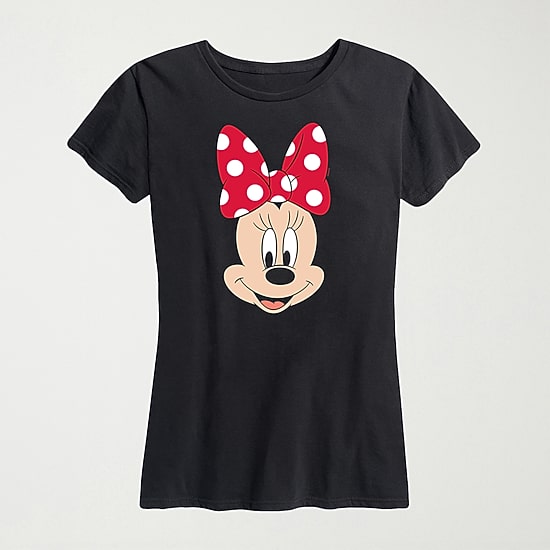 Womens Crew Neck Short Sleeve Regular Fit Minnie Mouse Graphic T-Shirt