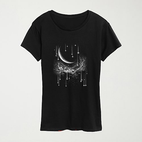 Hybrid Tees Womens Crew Neck Short Sleeve Regular Fit Graphic T-shirt In Black