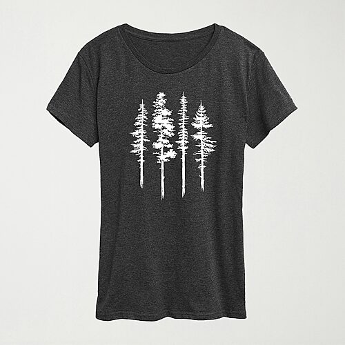 Hybrid Tees Womens Crew Neck Short Sleeve Regular Fit Graphic T-shirt In Gray