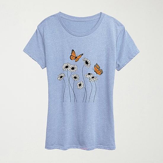 Womens Crew Neck Short Sleeve Regular Fit Graphic T-Shirt