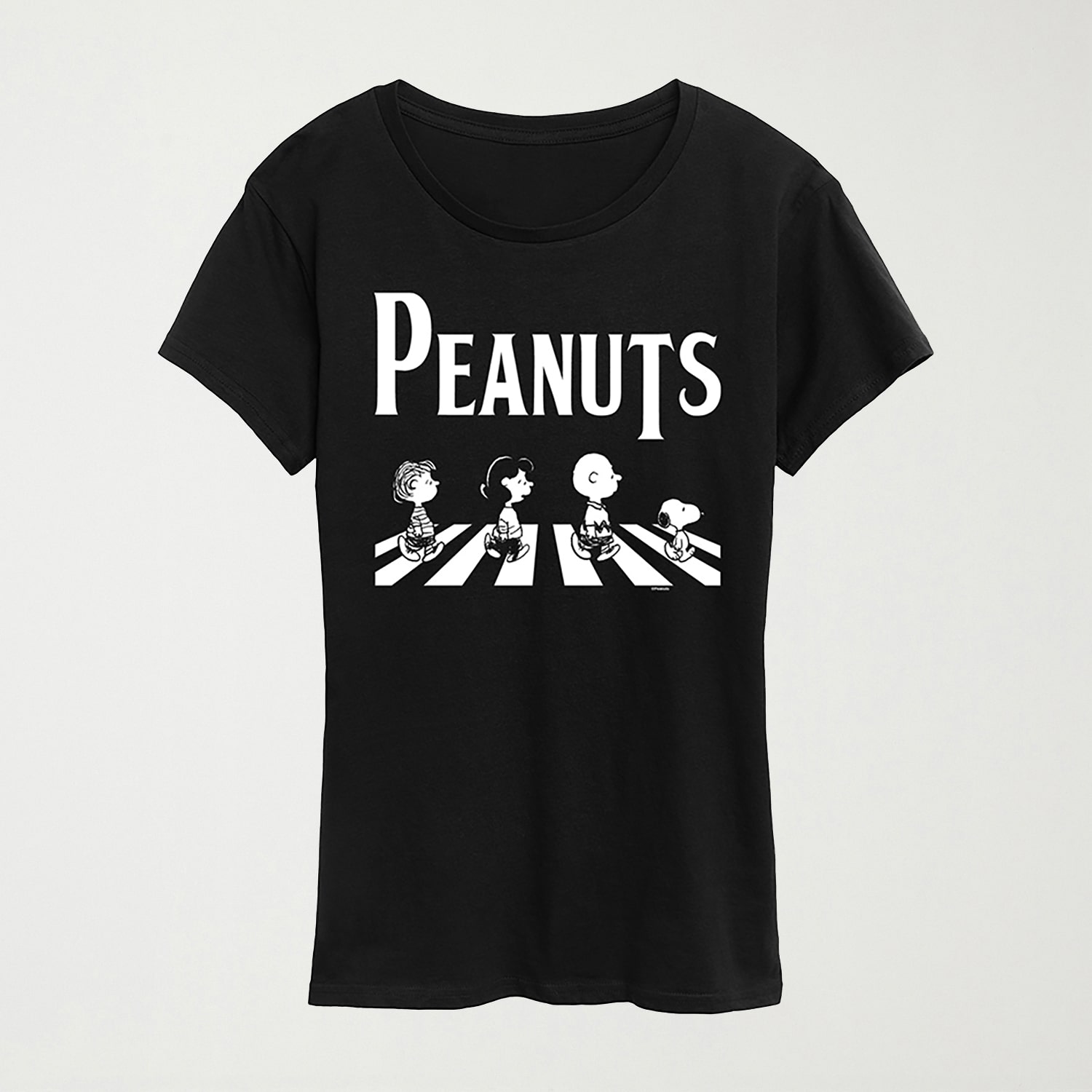 Crossing Road Womens Crew Neck Short Sleeve Regular Fit Peanuts Snoopy Graphic T-Shirt