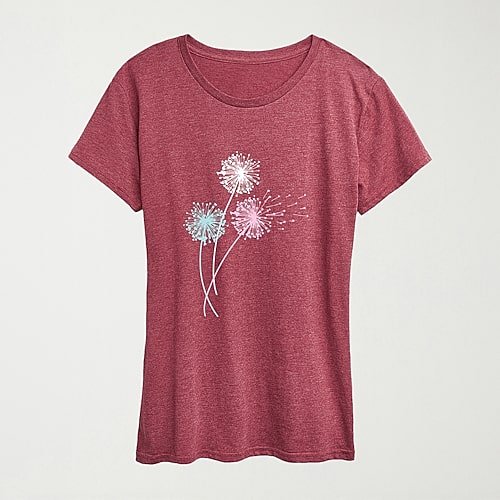 Hybrid Tees Womens Crew Neck Short Sleeve Regular Fit Graphic T-shirt In Red