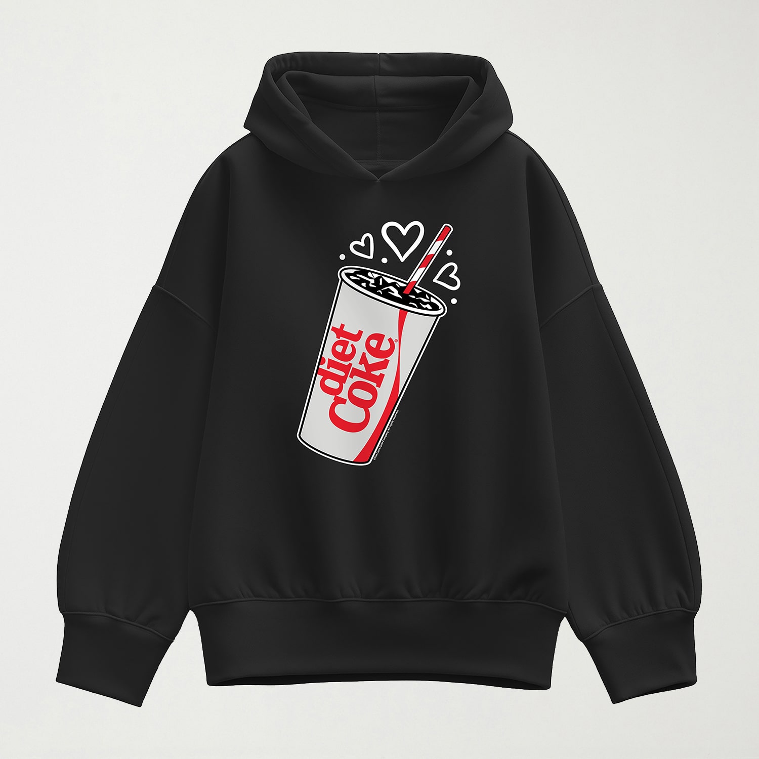 Diet Coke Heart Bubbles Womens Long Sleeve Hoodie