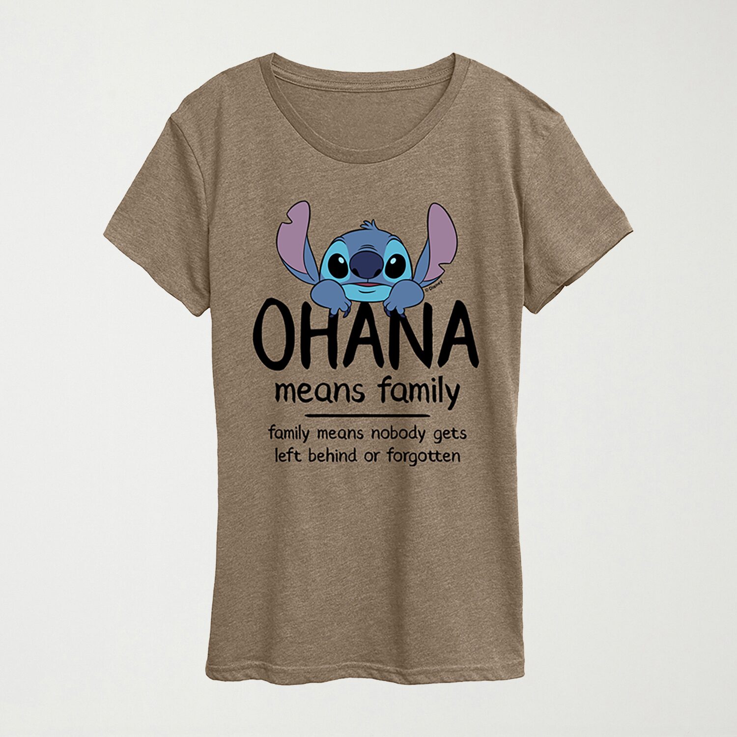Ohana Womens Crew Neck Short Sleeve Regular Fit Graphic T-Shirt