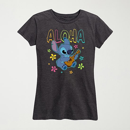 Aloha Womens Crew Neck Short Sleeve Regular Fit Graphic T-Shirt