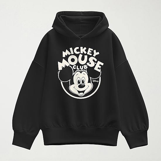 Mm Club Logo Womens Long Sleeve Mickey Mouse Hoodie