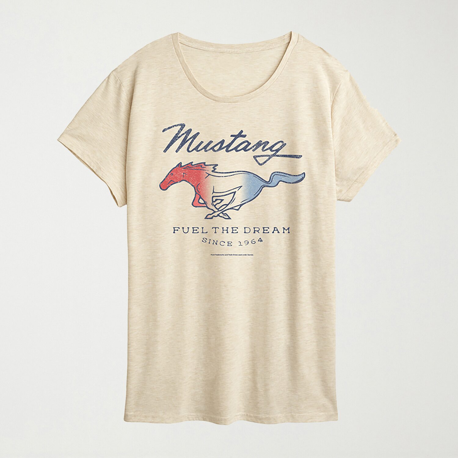 Mustang Fuel The Dream 1964 Womens Crew Neck Short Sleeve Regular Fit Graphic T-Shirt