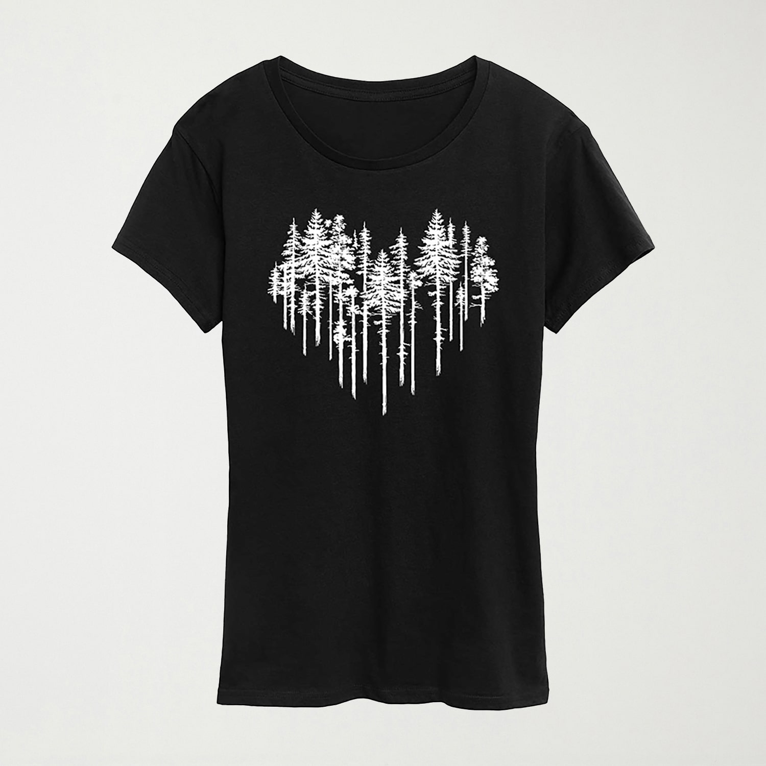 Heart Trees Womens Crew Neck Short Sleeve Regular Fit Graphic T-Shirt